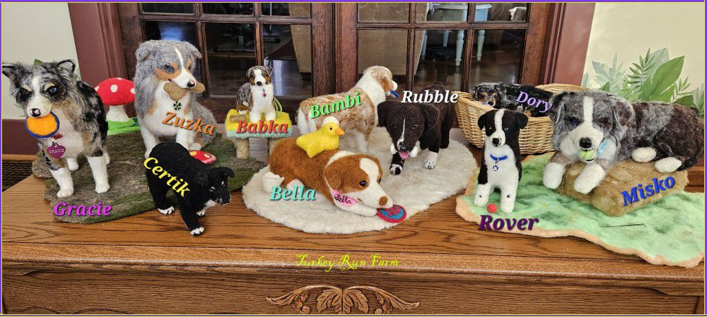 Photo of K9 Athlete Aussies in Fiber Art